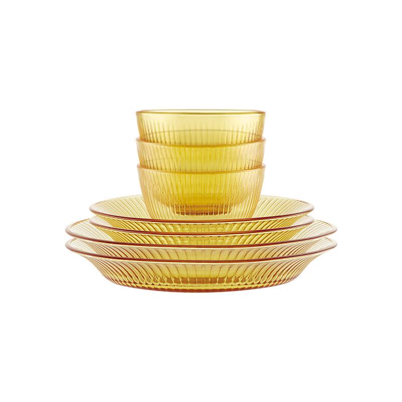 

Corning Elegance 7-Piece Amber Glass Dinnerware Set