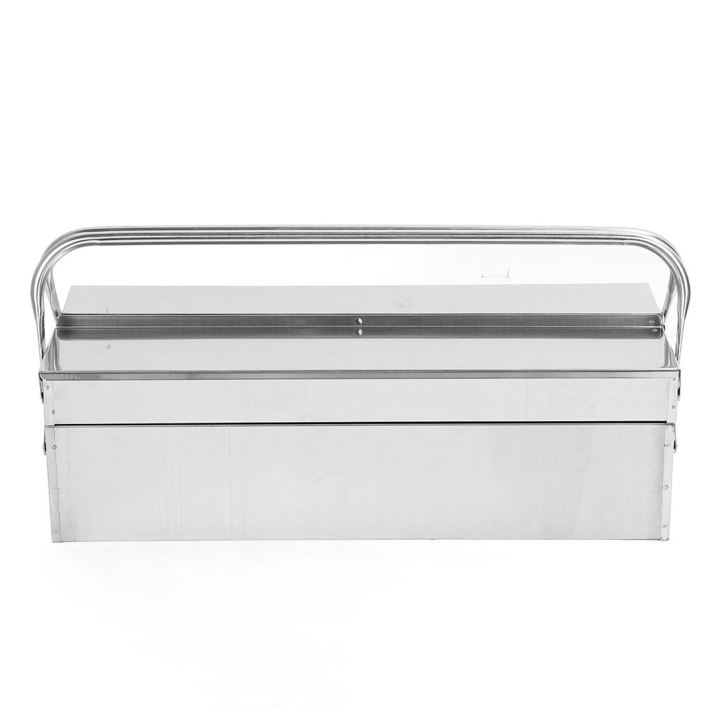Cantilever Tool Box 2 Tier 3 Tray Stainless Steel Portable Expandable Tool Storage Box for Home Auto
