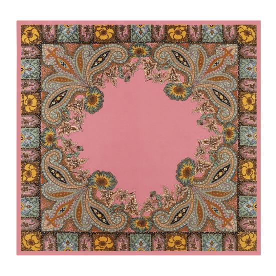 Headscarf Paisley Pattern Large Square Scarf Smooth Imitation Silk Fabric Turban