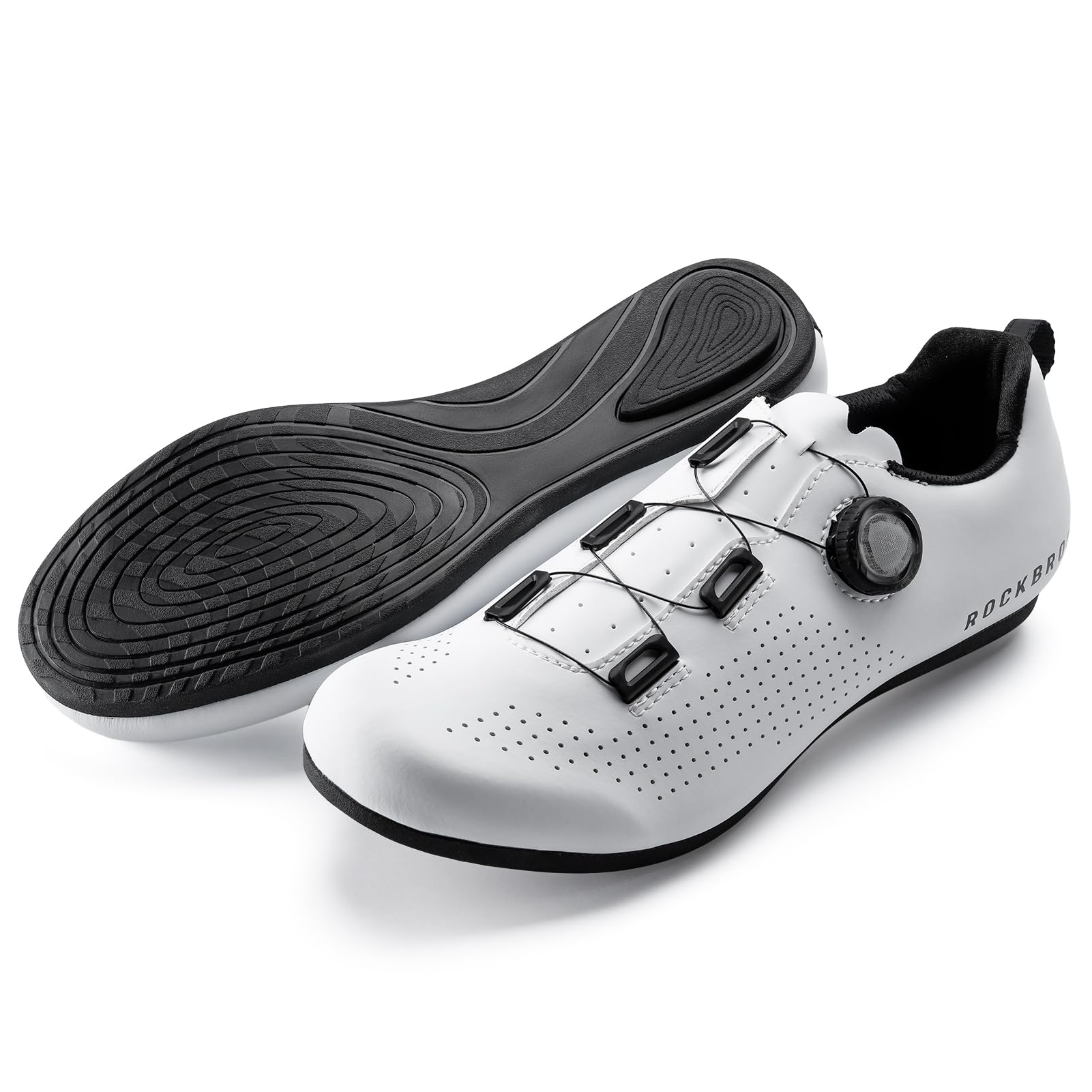 [ROCKBROS] Cycling Shoes, Flat Pedal Shoes, Bicycle Shoes, Non-Clip-on, Rubber Sole, Non-Slip, Breathable, Quick Lace-up, Dial Closure, Road Bike, MTB