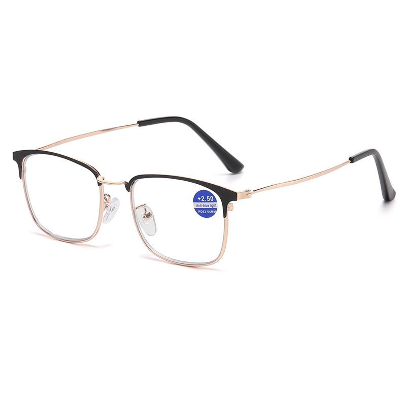 New Men's Anti-Blue Light Metal Reading Glasses - High Definition for Middle-aged and Elderly