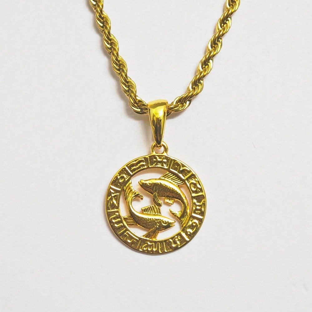 12 Constellation Astrology Horoscope Zodiac Pendant Rope Necklace 22" for Women Men