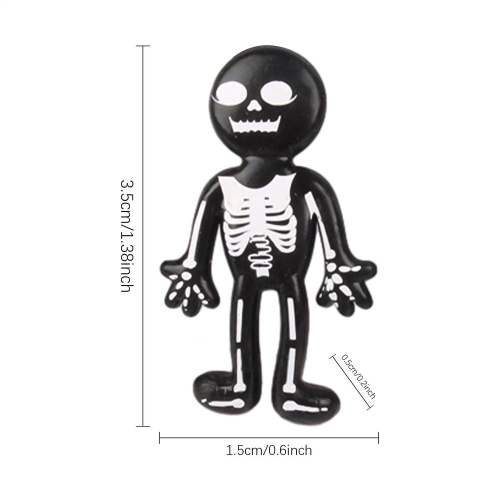Black Fidget Toys Halloween Stretchy Toy Mini Fidget Skeleton Stress Relief Squeeze Toys Safe Halloween Party Favor Decoration