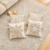 1PC LOZUJOJU Beige Soft Cushion Cover Bohemian Tassel Style Tufted Embroidered Pillowcase for Sofa Living Room Bedroom Home Decor