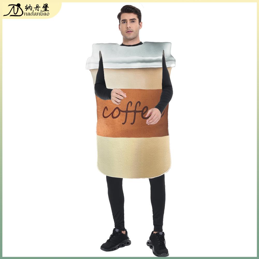 Disfraz de Esponja para Adulto, Atuendo para Actuación en Escenario de Carnaval, Traje de Cosplay de Café Estampado Digital, Vestido de Fiesta Transpirable