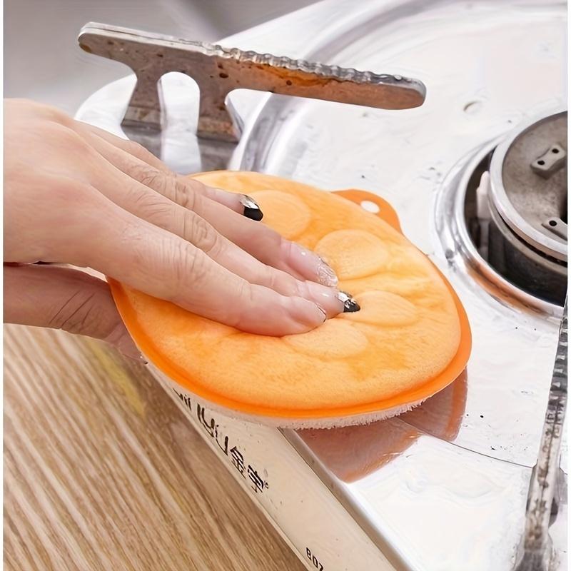 Thick Magic Dishwashing Sponges - Double-Sided, Non-Stick Oil Kitchen Scrubbers with Rich Foam & Super Absorbency for Quick Cleaning