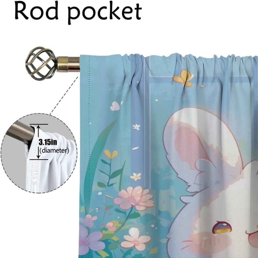 The Lotus Pond Cools Itself Kitchen Curtains for Living Room Blackout Curtain for Room 2 Panel Home Interior Curtains Shades