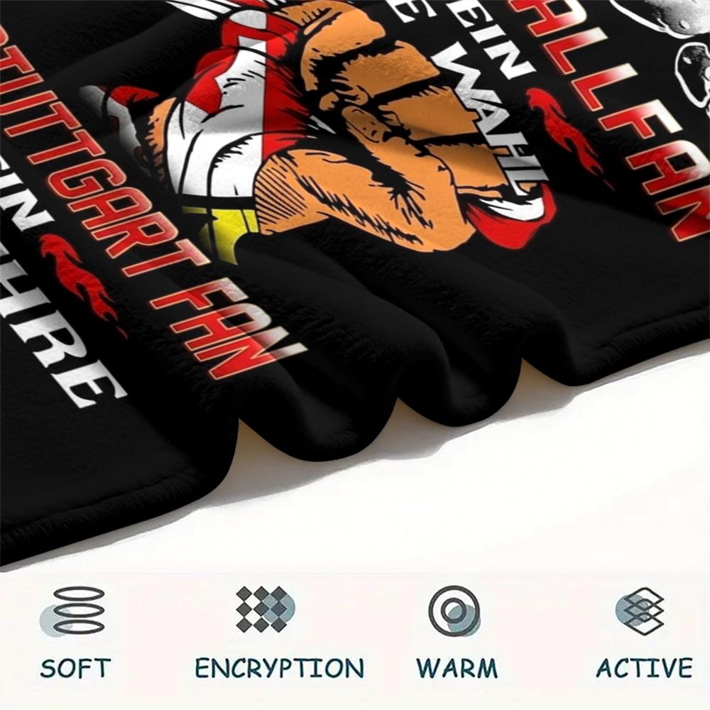 1pz Coperta di Flanella Personalizzata con Nome e Motivo VfB Stuttgart Adatta a Tutte le Stagioni per Arredamento Casa Calore e Comfort Regali Regalo Festivo_xia