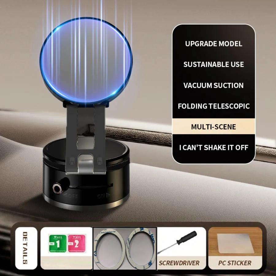 2026 Upgraded 360° Vacuum Magnetic Car Phone Holder for Magsafe [96+LBS Strongest Suction & 2800gf Strongest Magnetic]