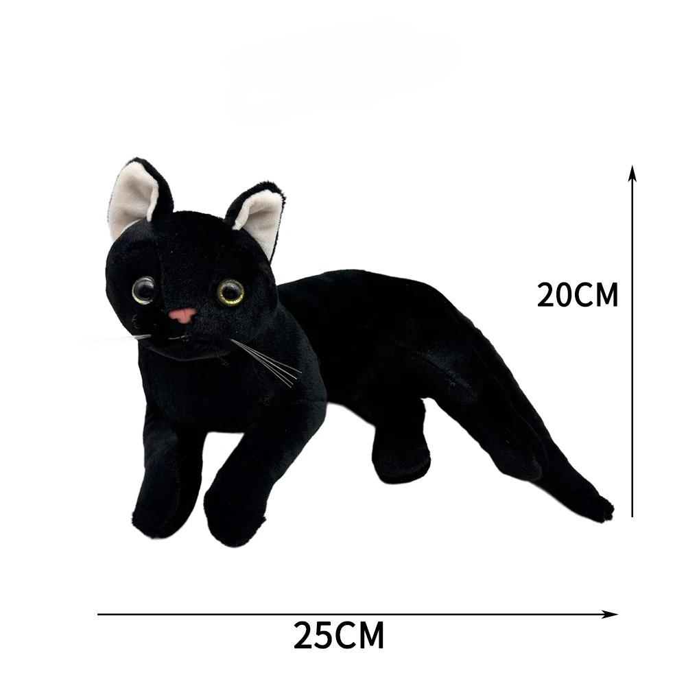 TreasuringU Halloween Party Black Cat Plush Toys Cute Cartoon Long Cat Fuzzy Dolls Happy Halloween Party Birthday Gifts