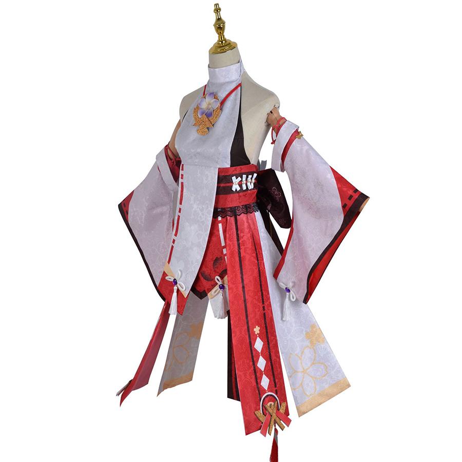 Spiel Cosplay Yae Miko Guuji Yae Kostüme Uniform Perücke Frauen Halloween Party Kostüme Kleid Anzug
