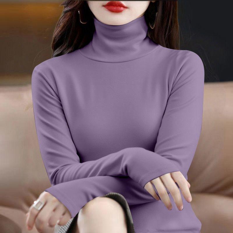 Women's Trendy Bottoming Shirt, High-neck All-match Blouse, Western Style, German Velvet Slimming T-shirt, Long-sleeved Slim Fashion Blouse