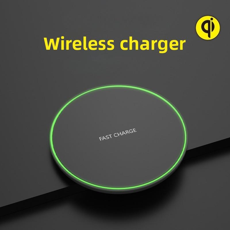 Ultra-thin Round 15W Induction Fast Wireless Phone Charging Pad Fast Charging Universal Countertop Wireless Charger Pad Gifts