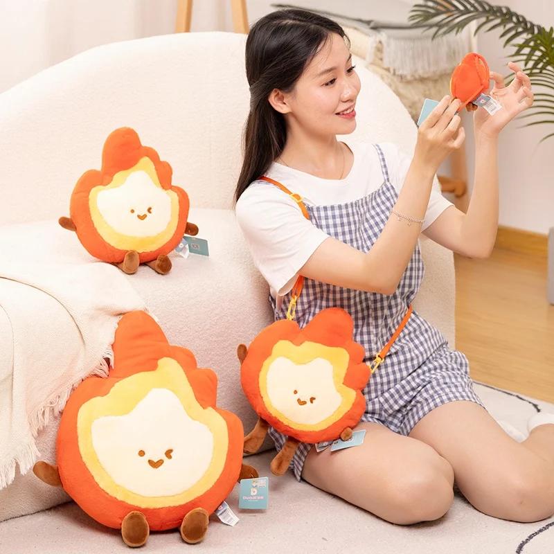 Funny Fashion Simulation Bonfire Plush Toy Soft Stuffed Cartoon Fire Doll Creative Home Living Room Pillow Cushion Decor