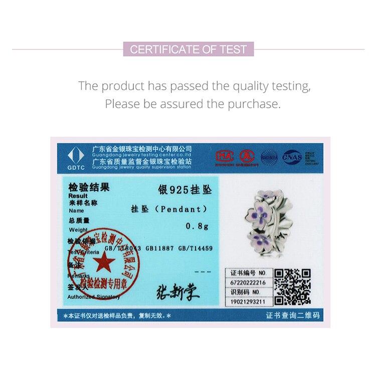 WOSTU 925 Sterling Silver Purple Flower Spacer Charm Bead Pendant Fit Original Bracelet Necklace For Women Jewelry