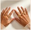Chunky Open Adjustable Rings for Women, Heart Wing Statement Ring, Stainless Steel 18K Gold Plated, Tarnish Free Jewelry