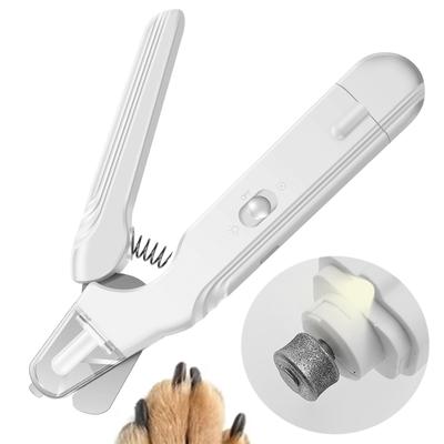 2 In 1 Dog Nail Grinder and Nail Clipper with LED USB Rechargeable Electric Pet Paws Trimmer Polisher for Large Medium Small Pet