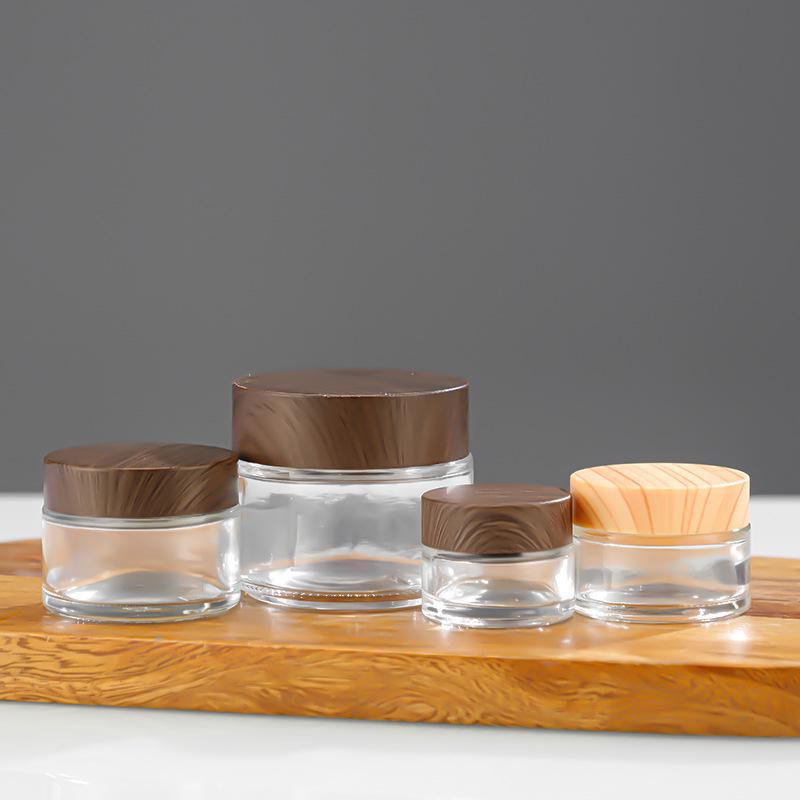 30g Transparent Frosted Glass Cream Jar for Eye Cream Samples
