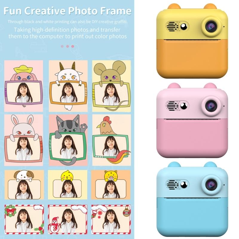 Kids Print Camera Photography with Rechargeable Battery and Paper for Creative Play