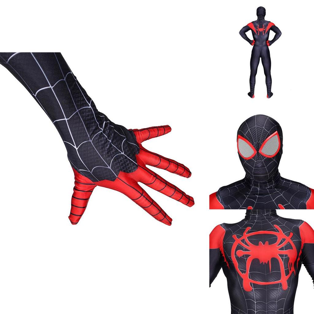 Costume da Spider-Man Into The Spider-verse in Lycra Spandex per Bambini e Adulti con Dettagli Squisiti