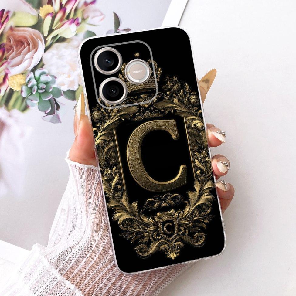 Transparente Hülle für Honor 500 Smart Cover Luxus A-Z Buchstaben Mode Cool Krone Weiche Hülle für Honor 500Smart