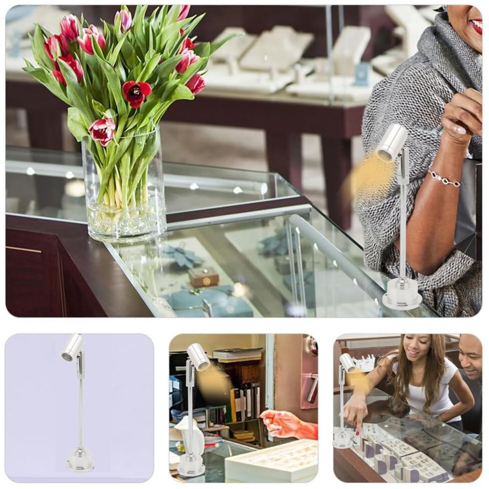 1W LED Mini Spotlight USB Powered LED Accent Light Standing Cabinet Spotlight  Gallery Showroom