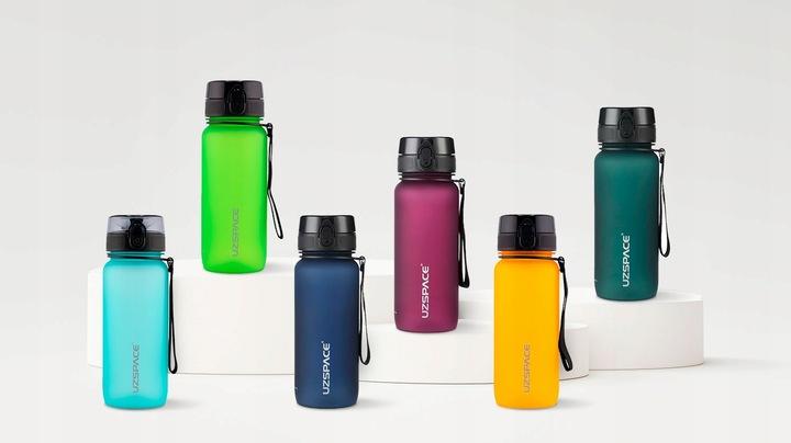 Butelka Na Wodę 650Ml Bidon Sportowy Na Siłownię Trening Z Miarką Granatowy