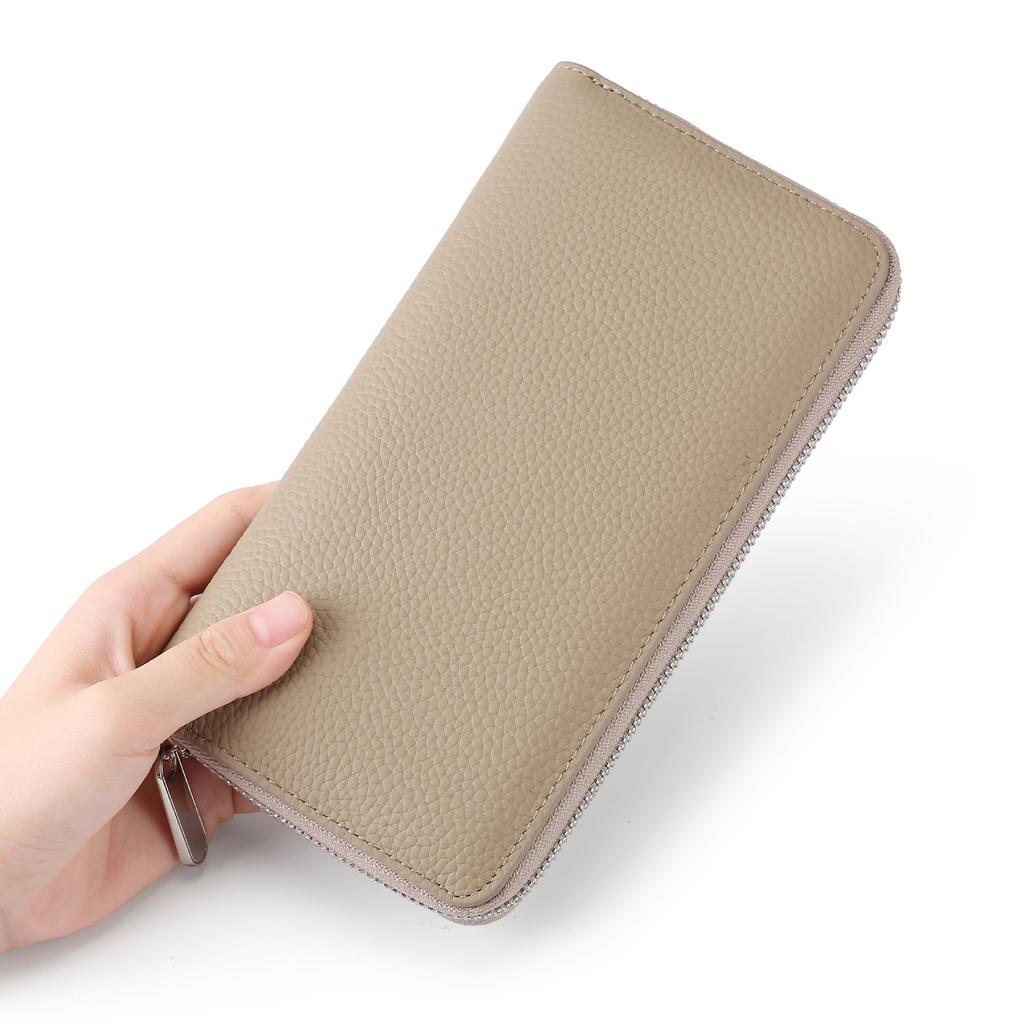 Handbag Cowhide Business Leather Women's Long Wallet Men's Cowhide Long Clutch Wallet Oil Wax