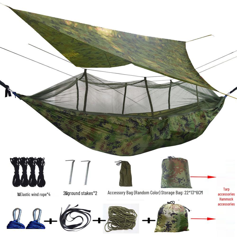 Waterproof Outdoor Mosquito Repellent Sunshade Hammock with Canopy
