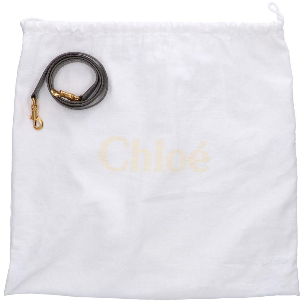 CHLOE Marcy Medium Grained Leather 2-Way Shoulder Bag Handbag grayUsed