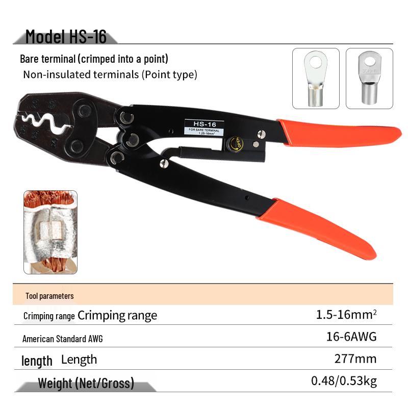 Ratchet Crimper for OT/SV/Ring/Fork Copper Wire Terminals