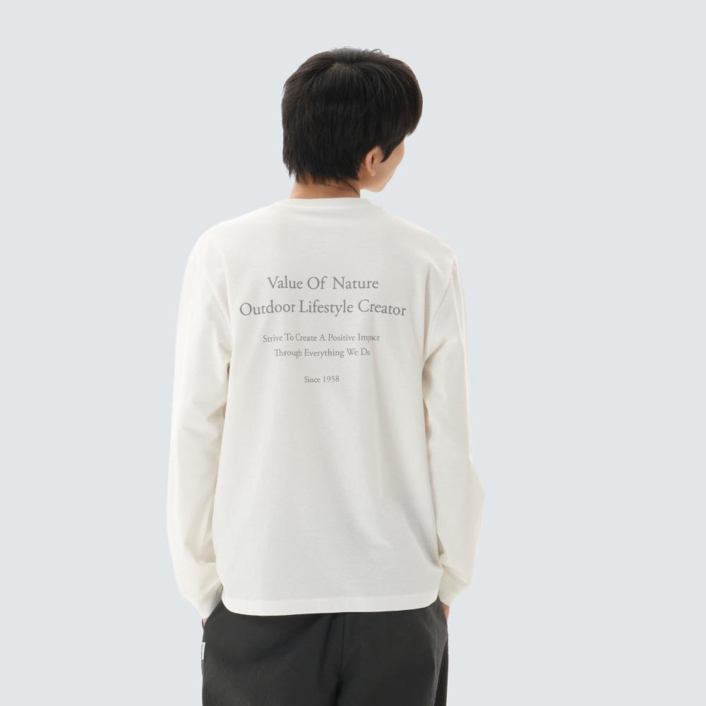 [Snowpeak] Sorona Lettering Long-Sleeve T-Shirt Off White (S26SUFTL62)