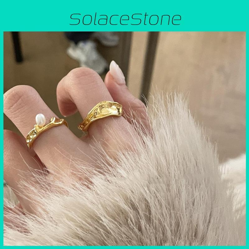 Chic Modern Geometric Design Open Adjustable Finger Ring For Women Elegant Copper Accessory