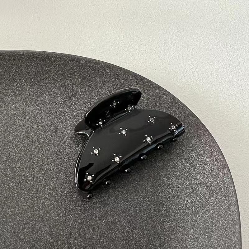 Korean Acetate Hair Clips for Women French Shiny Shark Clip Fashion Zircon Hairpin Temperament Hair Accessories Girls Headdress