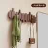 Rosefinch Solid Wood Wall Hanger, 28.8*20*3.3cm, Multi-Hook Storage, Space-Saving, No Drilling Required, 25kg Load Capacity (8 Hooks), Brown