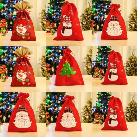 

Gifts Bag Eye-catching Practical Multiple Styles Cute Handle Christmas Gift Bag for Festival