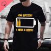Mens T Shirt Short Sleeved Tops Clothing Black Man Beer and Battery Printed Clothes for Men Funny Oneck Shortsleev Streetwear