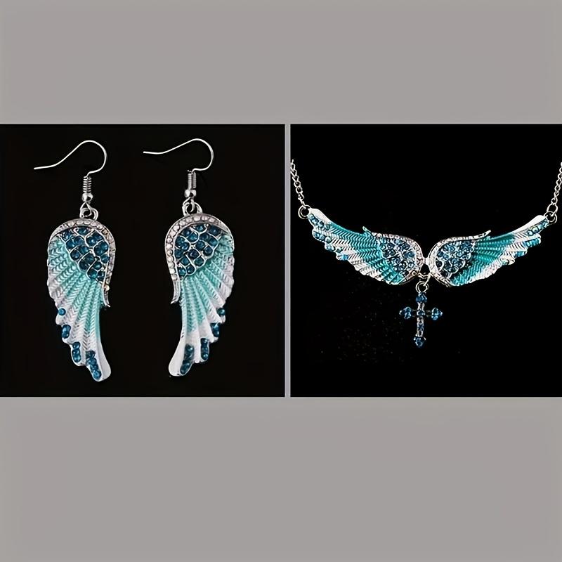 Fashion Necklace And Earring Set Perfect For Mardi Gras All-Season Occasions Alloy Wing Boho Style 3pcs Fashion Jewelry For Women  Accessories