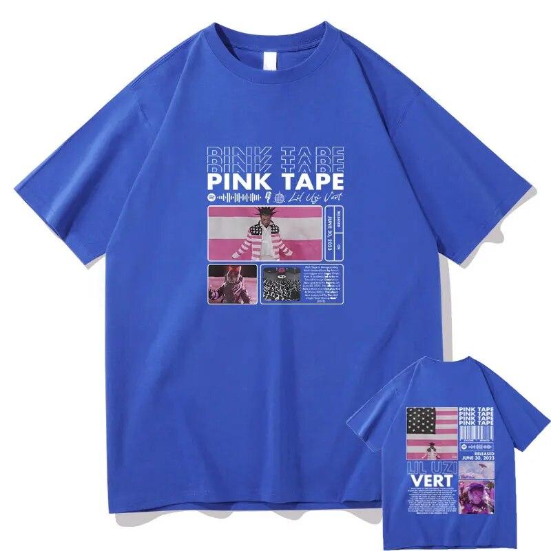 

Репер Lil Uzi Vert Pink Tape Print Графічні футболки унісекс, хіп-хоп, рок, футболка, унісекс, вулична футболка, унісекс, чиста бавовна L