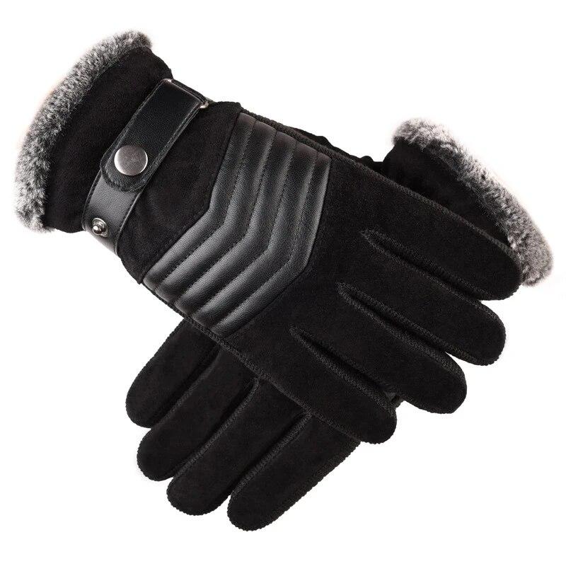 Winterhandschuhe für Herren, Touchscreen, warme Freizeithandschuhe, Fäustlinge für Herren, Outdoor-Sport, Vollfinger-Einfarbig