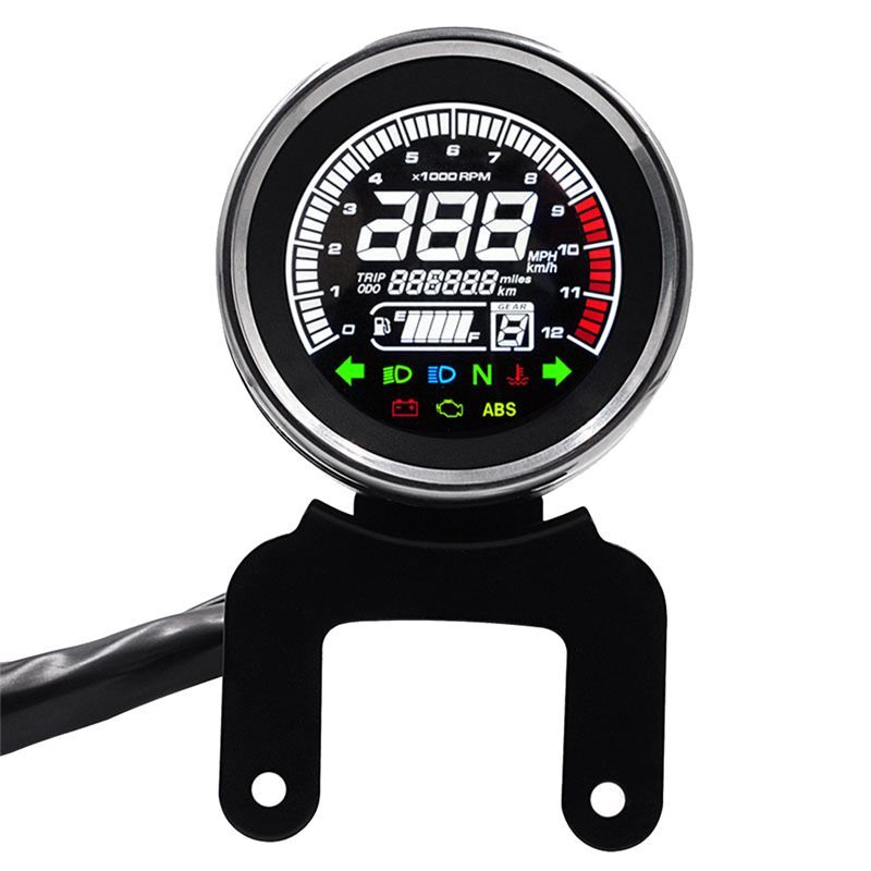 Plastic Multipurpose Meter LCD Screen Display Tachometer Odometer Motorcycle Supplies-A02G