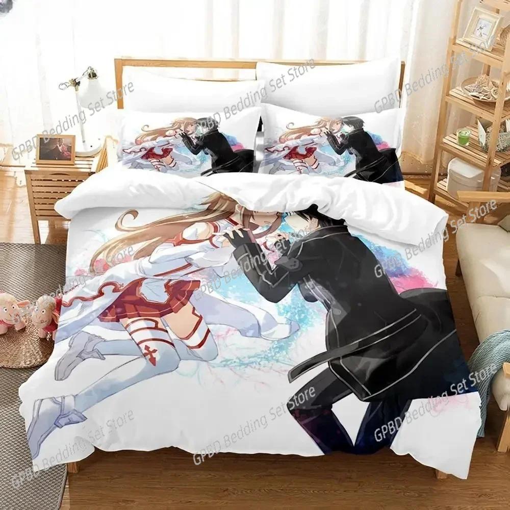 Anime Sword Art Online 3D NEW Duvet Cover Pillowcase Bedding Set Adult Boy Girl Bedroom Decoration Children Single Double Large