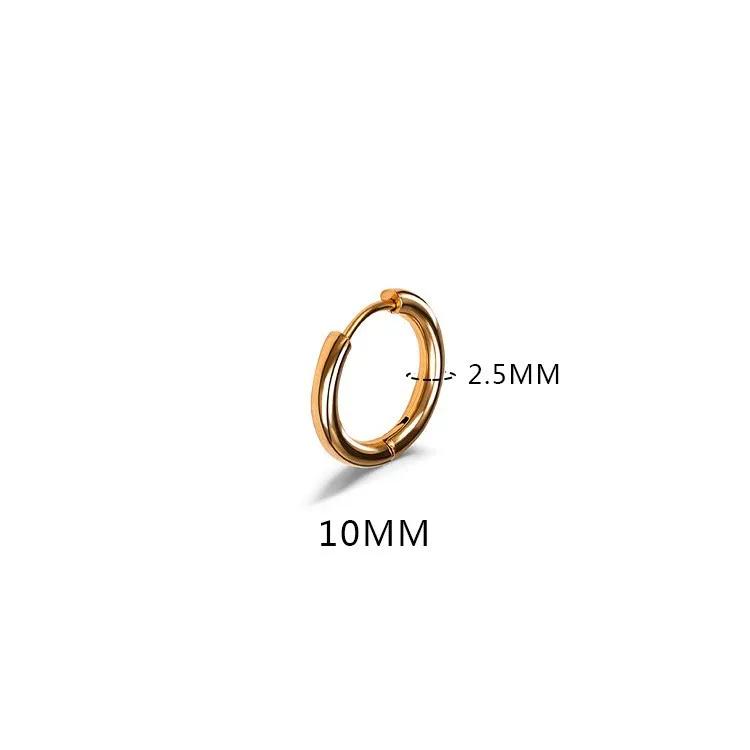 LATS 2024 New Simple Stainless Steel Small Hoop Earrings for Women Men 8mm To 20mm Round Cartilage Ear Piercing Fashion Zircon