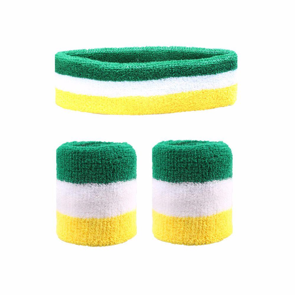Sport Fitness 1 Set Men/Women Sport Wristbands Towel Sweat Bands Headband +Wristbands Wrist Support