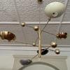 5 Light Pendant Mid Century Modern Raw Brass Sputnik Chandelier Light Fixtur
