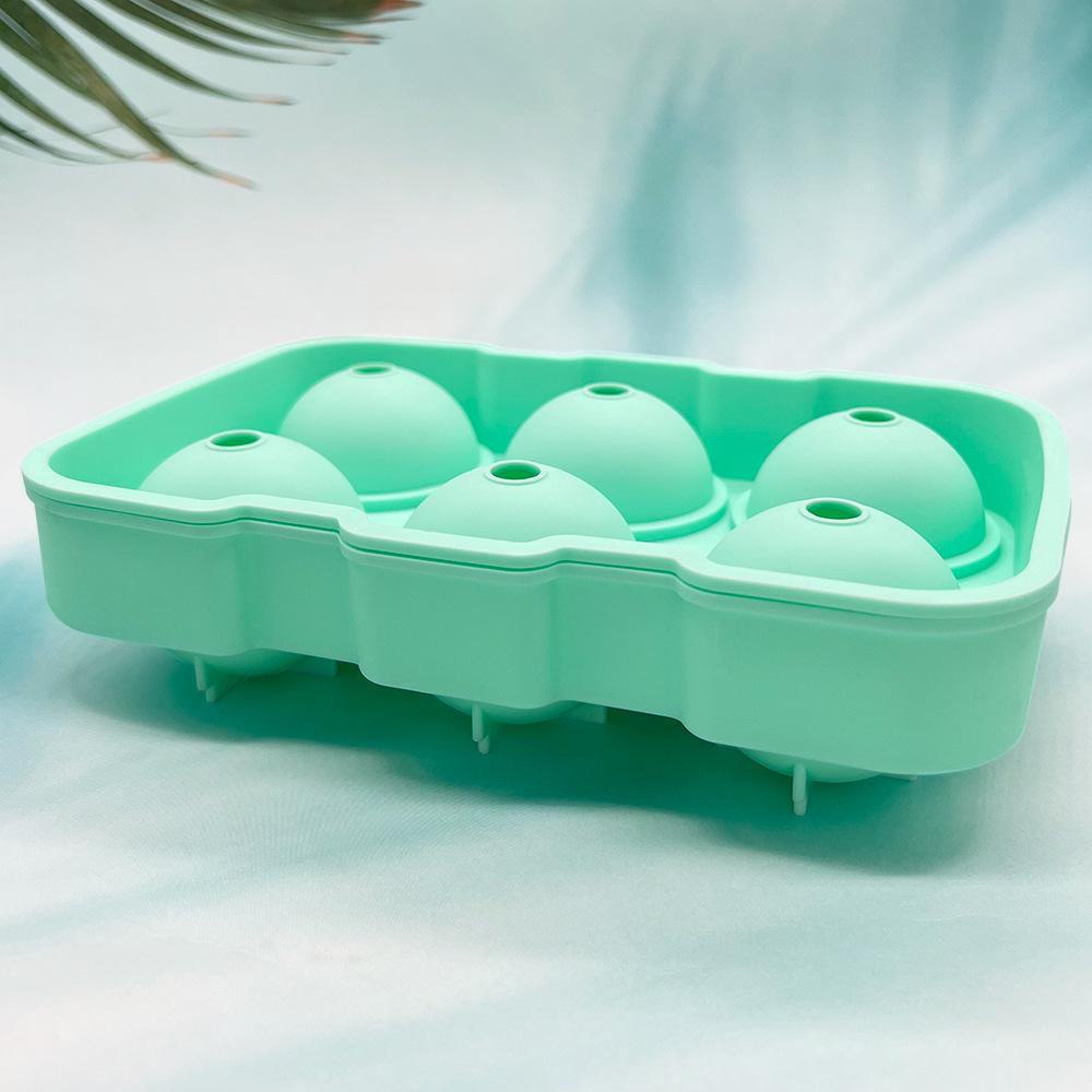 6-Hole Silicone Ice Ball Mold - Food Grade Round Ice Cube Maker for Cocktails & Whiskey