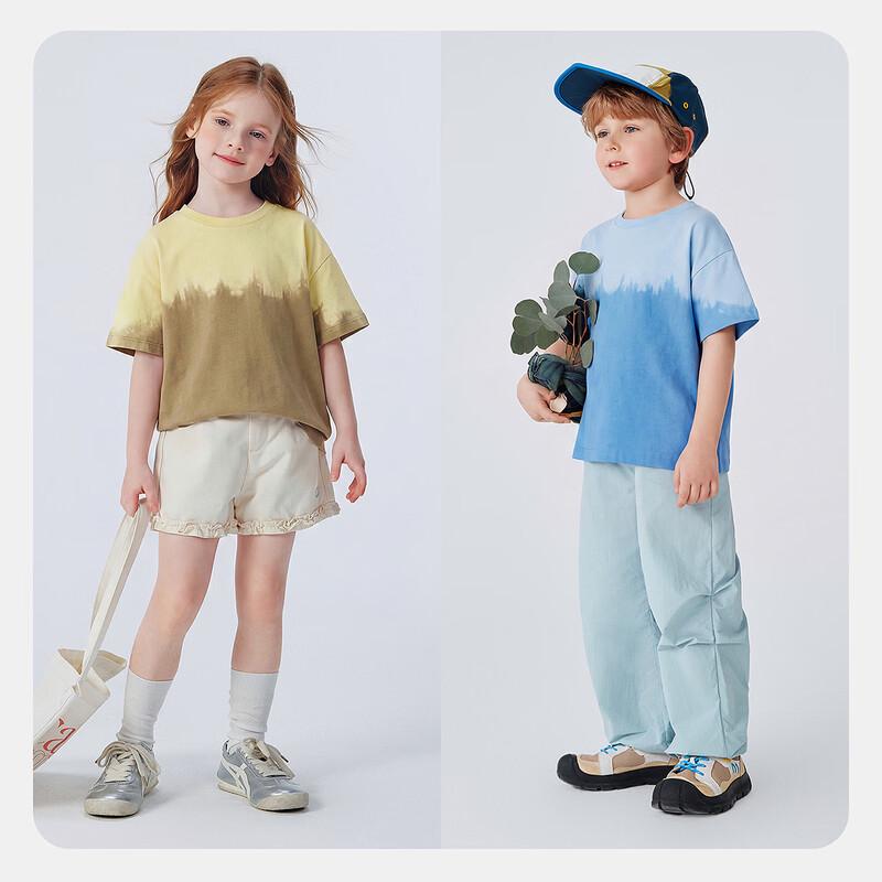 Minibala Kids Pure Cotton Tie-Dye Gradient Short Sleeve T-Shirt