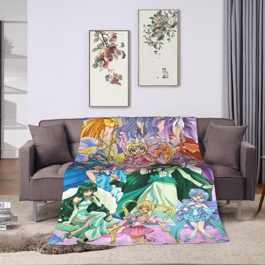 Mermaid Melody Pichi Pichi Pitch Flannel Blanket Winter  Warm Throw Blanket for Kids Couch Chair Funny Bedspread Sofa Bed Cover