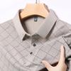Summer Ice Silk Polo Shirt New Middle Aged and Elderly Short Sleeved Top Casual Thin Half Sleeve