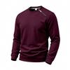 Men S Solid Color Fleece Lined Loose Casual Round Neck Sweatshirt